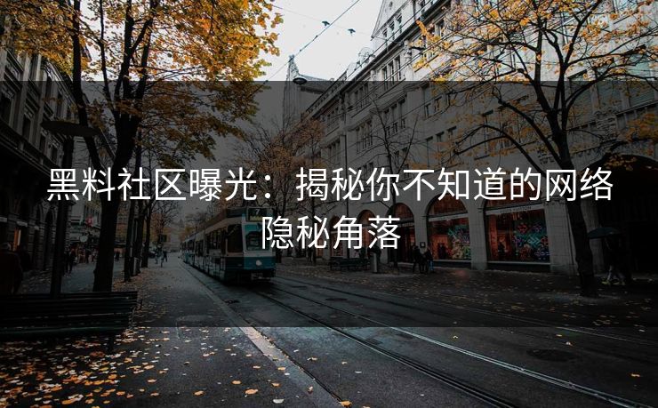 黑料社区曝光：揭秘你不知道的网络隐秘角落