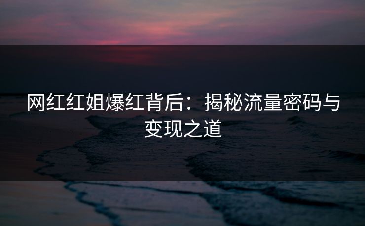 网红红姐爆红背后：揭秘流量密码与变现之道